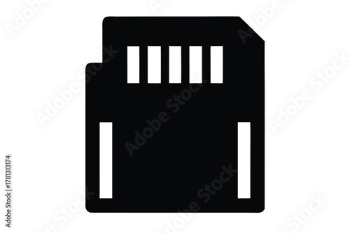 memory card vector icon silhouette