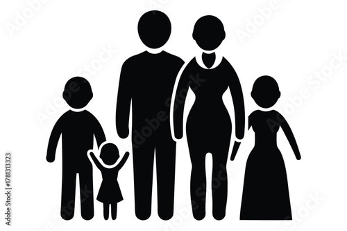 family group vector icon silhouette