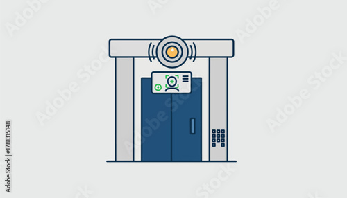 An entryway with an advanced security camera system offering realtime alerts and facial recognition technology.