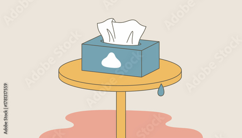 A box of tissues on a table symbolizing the emotional release often experienced during therapy.