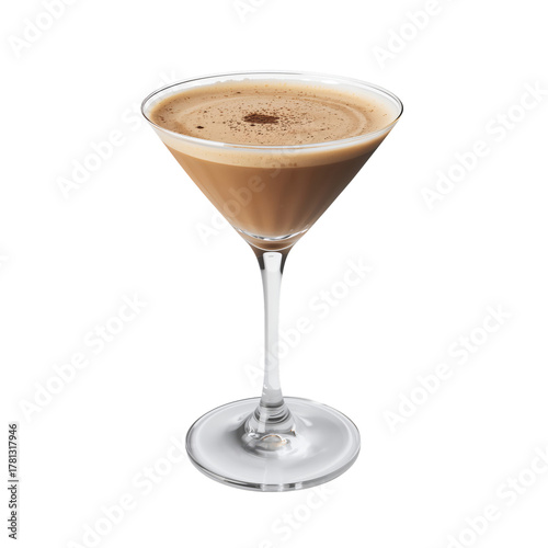 Classic Espresso Martini Served in a Stylish Glass With Cocoa Powder Garnish.