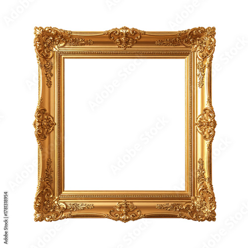 Elegant Golden Frame Ready for Artwork Display in a Bright Setting.