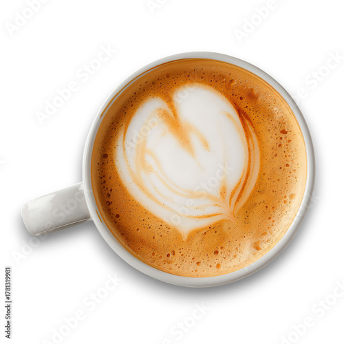 Warm Coffee Beverage With Intricate Latte Art Created in a Cozy Cafe Setting ...