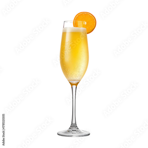 Refreshing Cocktail Served in a Tall Glass With a Slice of Orange on the Rim