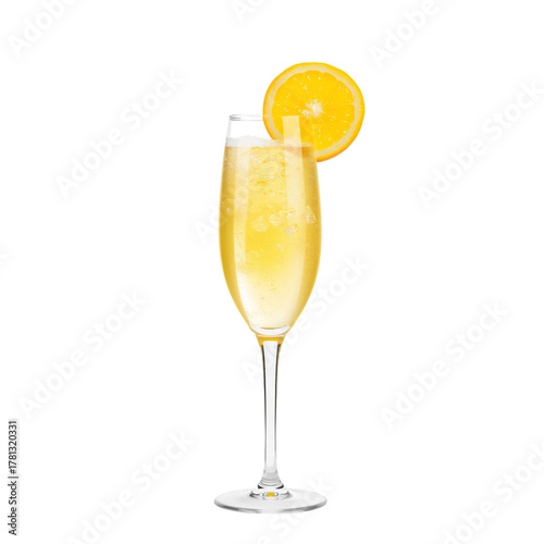 Refreshing Cocktail Served in a Tall Glass With a Slice of Orange on the Rim.
