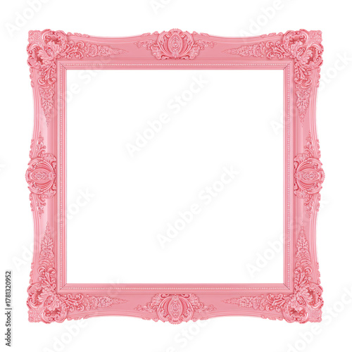 Elegant Pink Frame Ready for Artwork Display in a Cozy Interior Setting.