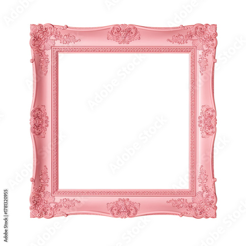 Elegant Pink Frame Ready for Artwork Display in a Cozy Interior Setting