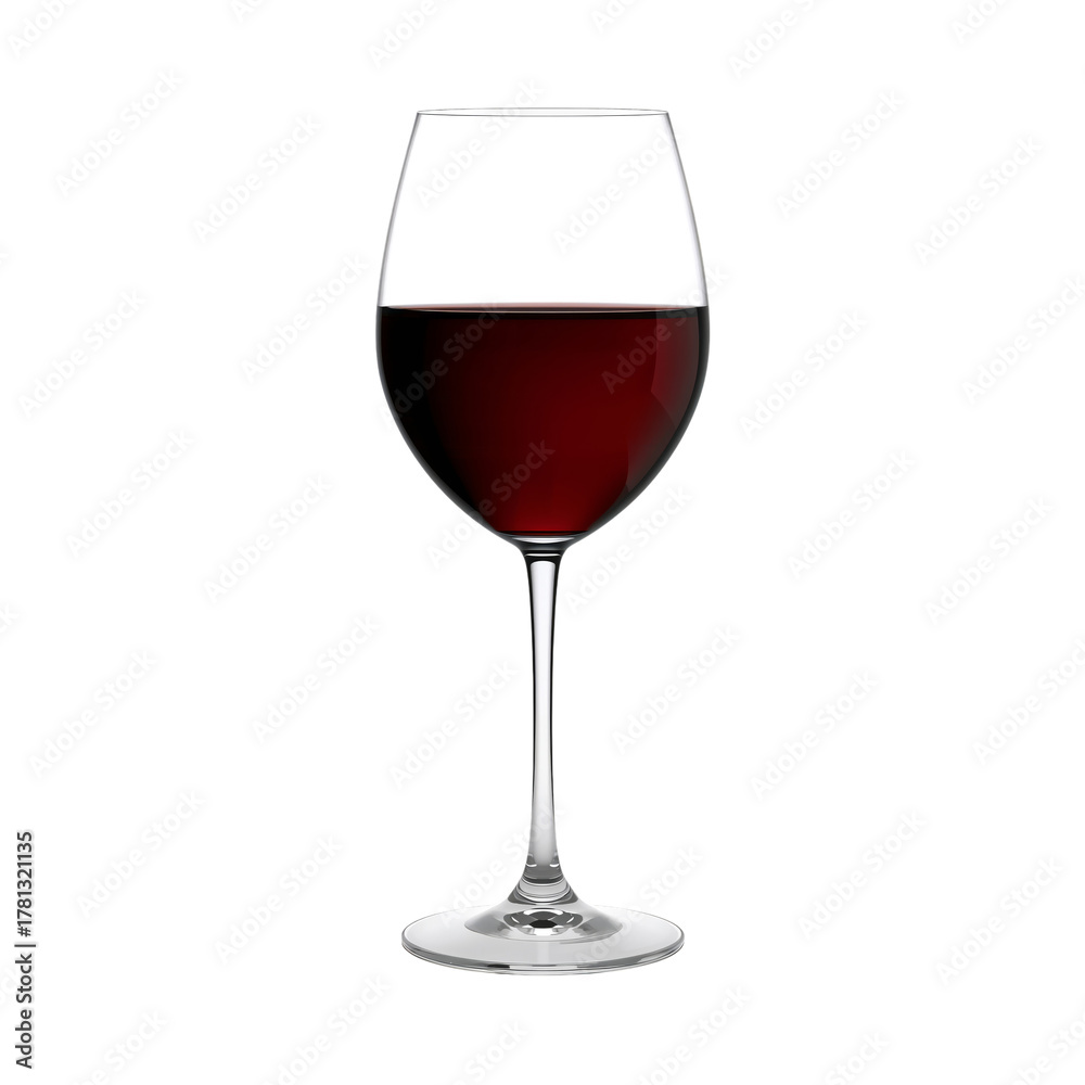 Fototapeta premium Enjoying a Glass of Red Wine at a Cozy Dinner in the Evening