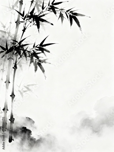 Chinese Art in traditional chinese pattern, Dragon, Phoenix, Cloud, Brushstroke, Vine in Luxurious Aesthetics pattern background