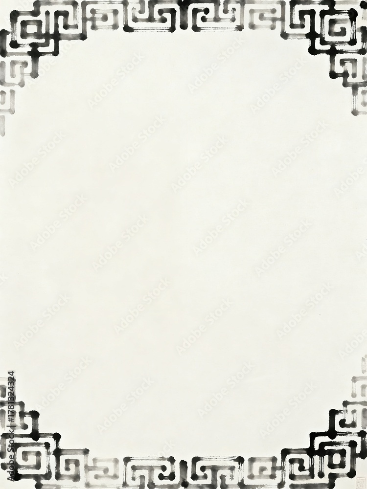 Obraz premium Chinese Art in traditional chinese pattern, Dragon, Phoenix, Cloud, Brushstroke, Vine in Luxurious Aesthetics pattern background