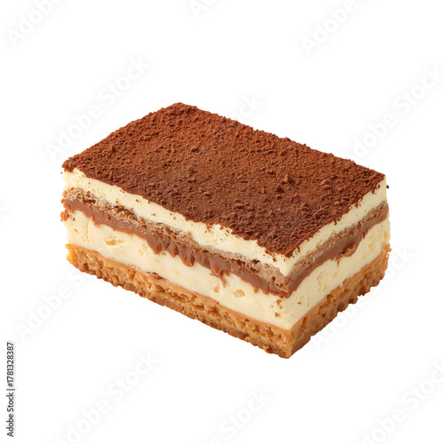 Delicious Chocolate Dessert With Creamy Layers and Cocoa Topping Served on a ...