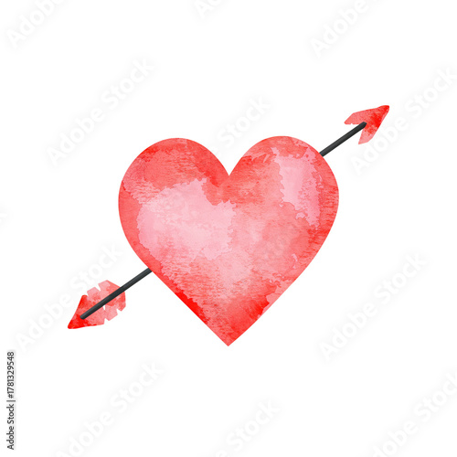 Colorful Heart With Arrow Design for Valentines Day Decoration or Romantic Th...