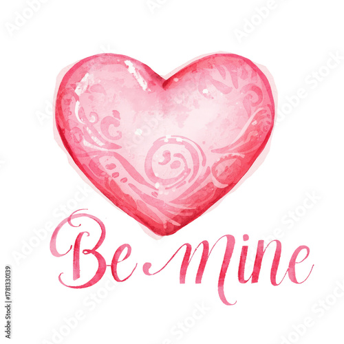 Heart Design With Soft Pink Brush Strokes and Romantic Text for Special Occas...