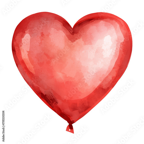 Bright Red Heart-Shaped Balloon Floats Softly in the Air During a Celebration.