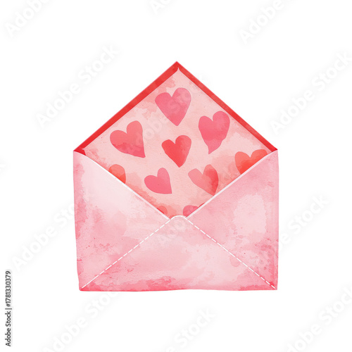 Colorful Envelope Filled With Heart Designs, Perfect for Love Notes or Specia...