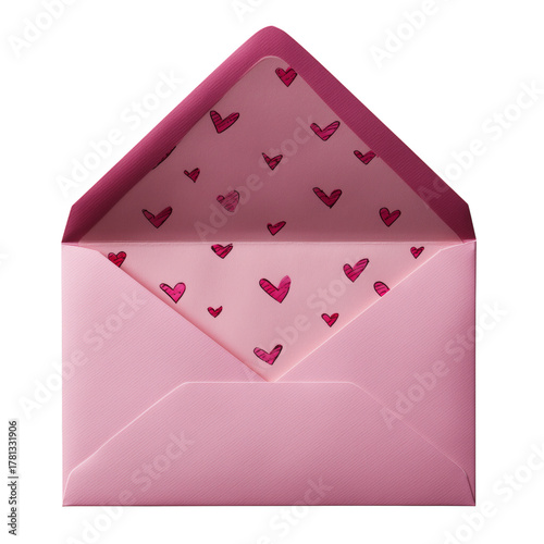 Creative Pink Envelope With Heart Design Inside for Special Occasions.