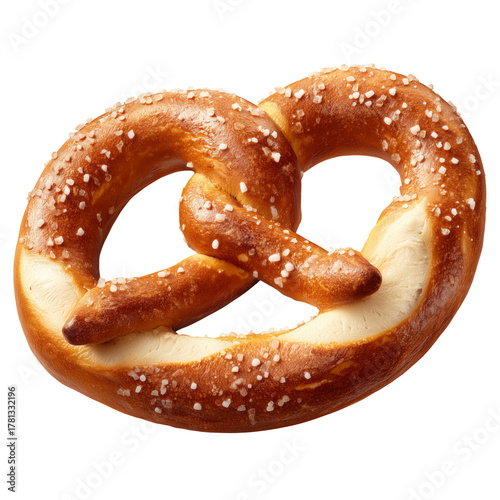 Warm Pretzel With Coarse Salt Served on a Wooden Table for a Delicious Snack.
