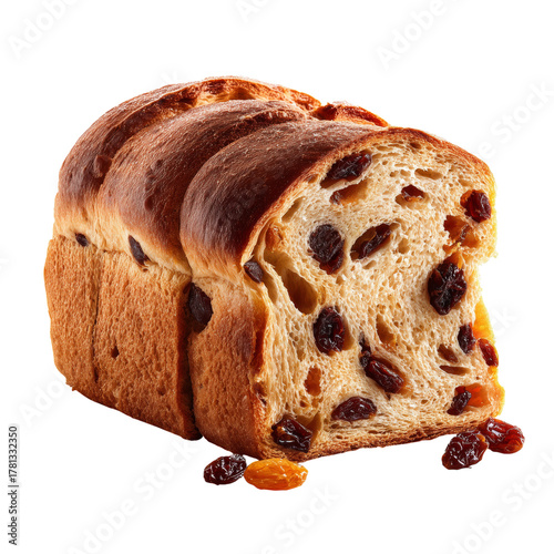 Freshly Baked Bread With Raisins Served on a Wooden Table, Perfect for Breakf...