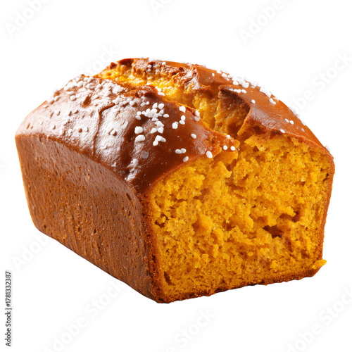Freshly Baked Pumpkin Bread Cooling on a Countertop With Sugar Crystals on Top.
