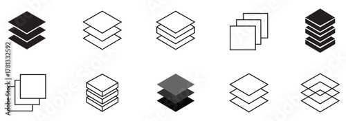 Layer icon set. high comfort structure symbol. business growth infographic layers. Presentation sign