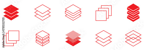 Layer icon set. high comfort structure symbol. business growth infographic layers. Presentation sign