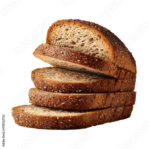 Freshly Baked Brown Bread With a Crisp Crust and Soft Interior Displayed on a...