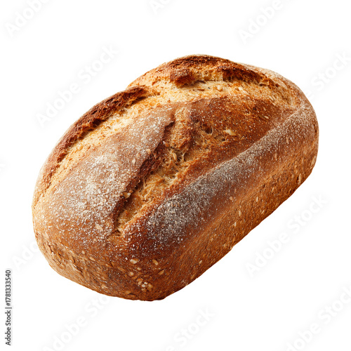 Freshly Baked Artisanal Bread Loaf With Crusty Texture and Golden Color.
