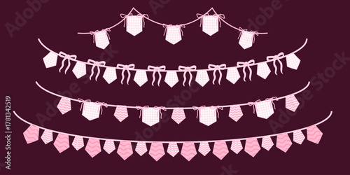 whimsical Pink pennant garland