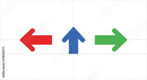 Colorful arrows pointing in different directions on white background