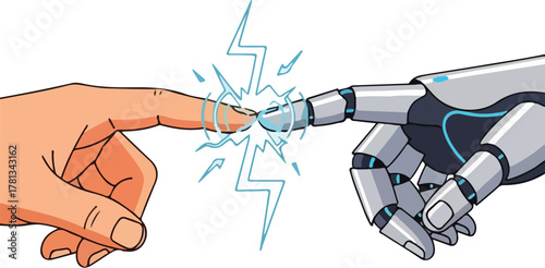 Human interacts with robotic hand through smart city management system for urban tech innovation.