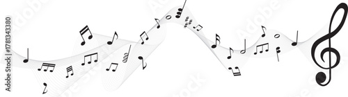 illustration of sheet music - musical notes melody	