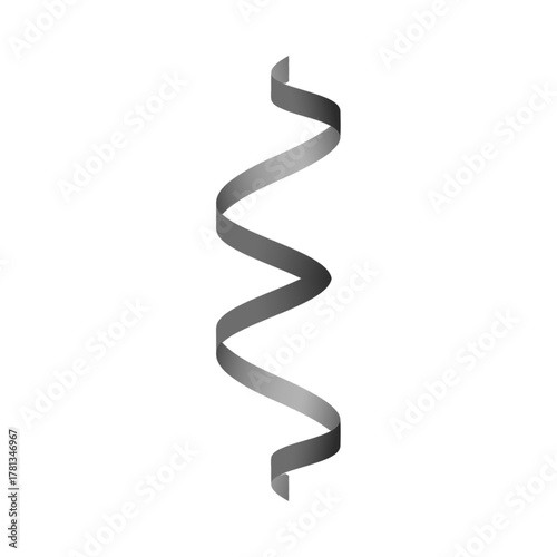 Vertical Gray Spiral Streamer Element