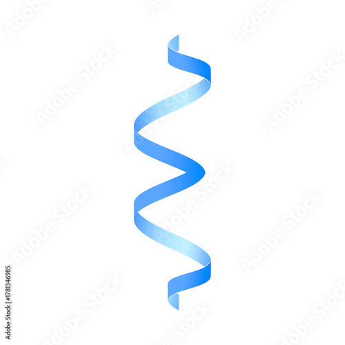 Vertical Blue Gradient Curly Party Streamer