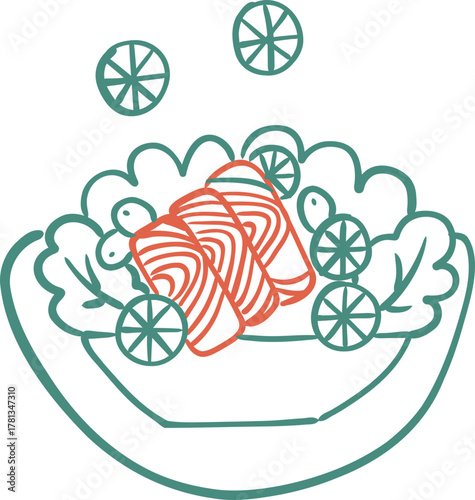 Healthy Breakfast Line Icon Doodle Illustration