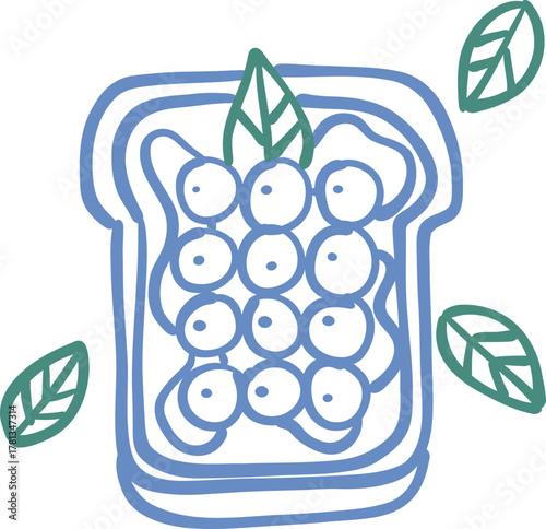 Healthy Breakfast Line Icon Doodle Illustration