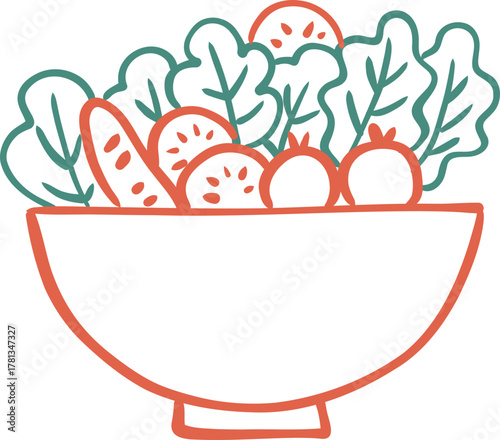 Healthy Breakfast Line Icon Doodle Illustration