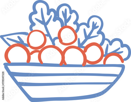 Healthy Breakfast Line Icon Doodle Illustration