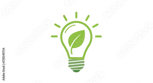 Eco-friendly lightbulb design with leaf motif and green energy concept