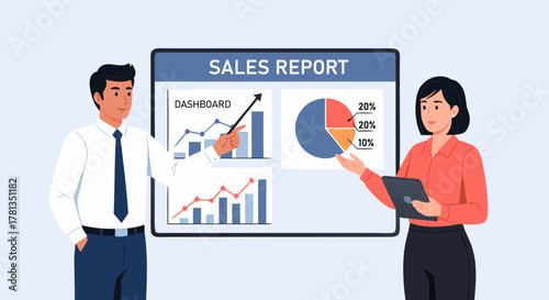 Sales Team Presentation Analyzing Charts and Graphs to Drive Business Growth and Strategy