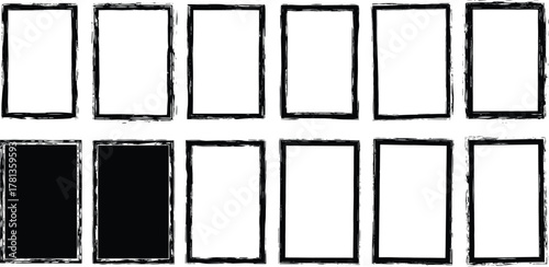 Hand-drawn grunge style progress bar showing two out of twelve steps completed. Loading indicator or rating meter concept