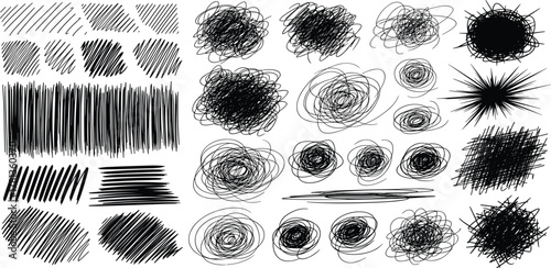 Hand-Drawn Doodle Texture Elements for Graphic Design Overlays