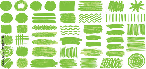 Vibrant Hand-Drawn Doodle Elements Collection Colorful Arrows, Hearts, Stars, and Textured Rectangles for Creative Projects and Annotation Backgrounds