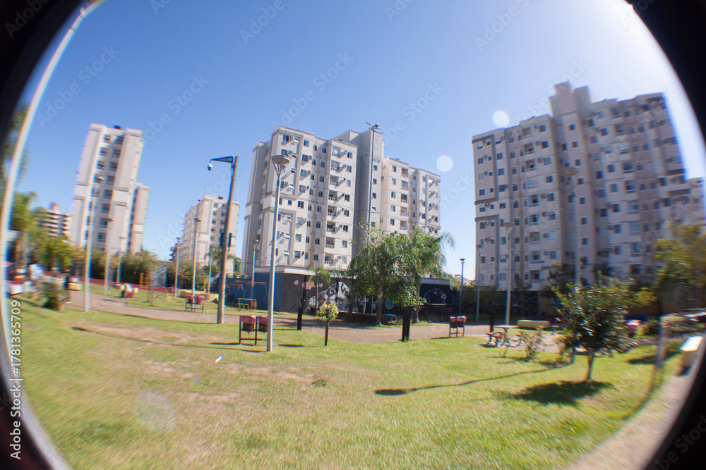 Obraz premium buildings with a front square