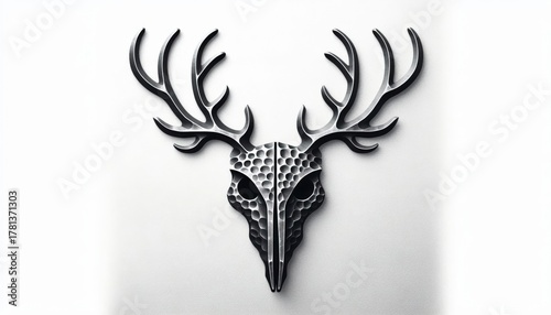 Forged Metal Deer Skull