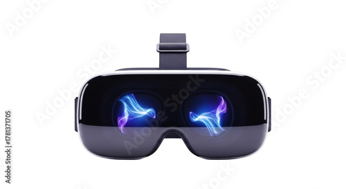 Futuristic Immersive Virtual Reality Headset with Glowing Light Display Innovation