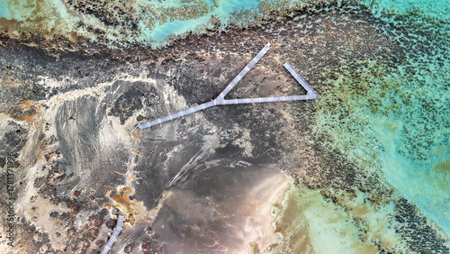 Drone photography of Hamelin Pool Shark Bay WA featuring unique marine formations and patterns