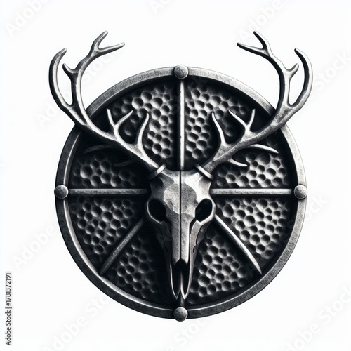 Forged Metal Deer Skull