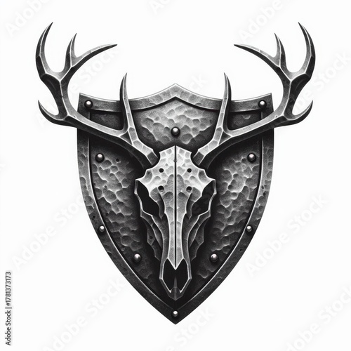 Forged Metal Deer Skull