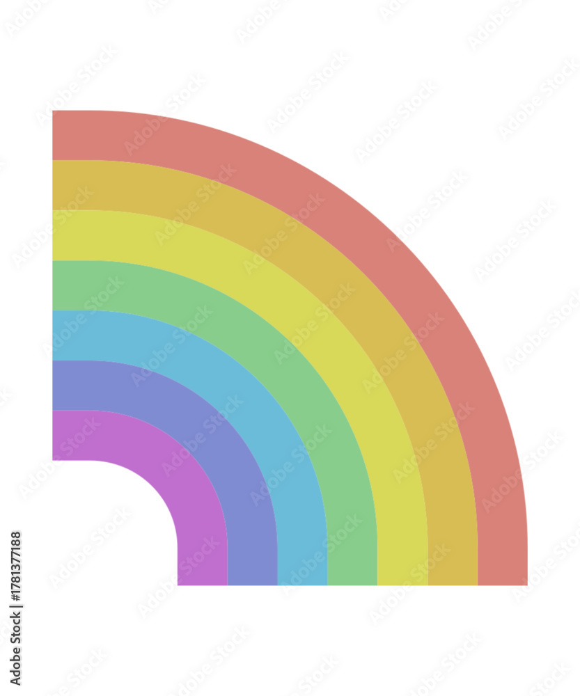 Fototapeta premium Muted Pastel Rainbow Quadrant Graphic