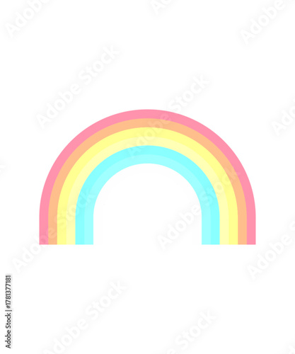 Cute Minimalist Rainbow Illustration in Soft Colors